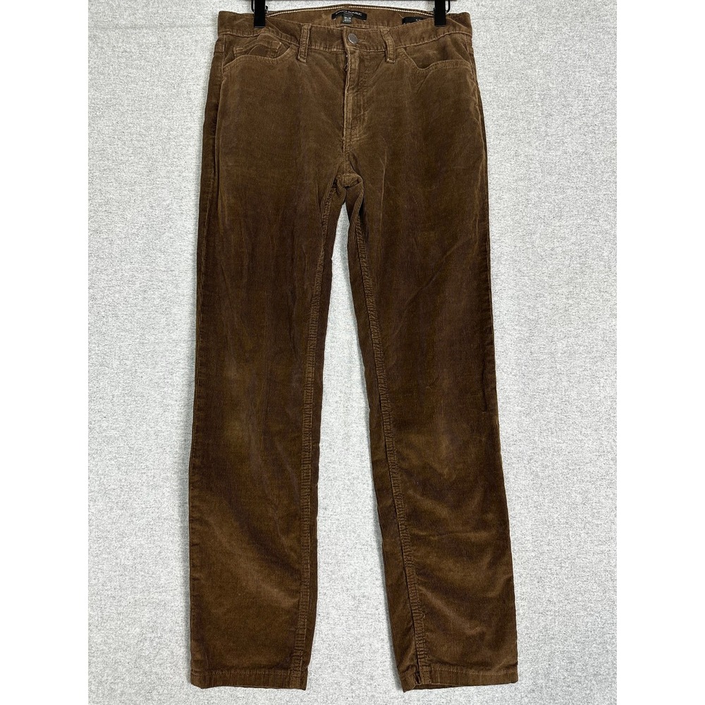 Banana Republic Traveler Corduroy Pants 30x30 Brown‎ Stretch Slim Straight Leg